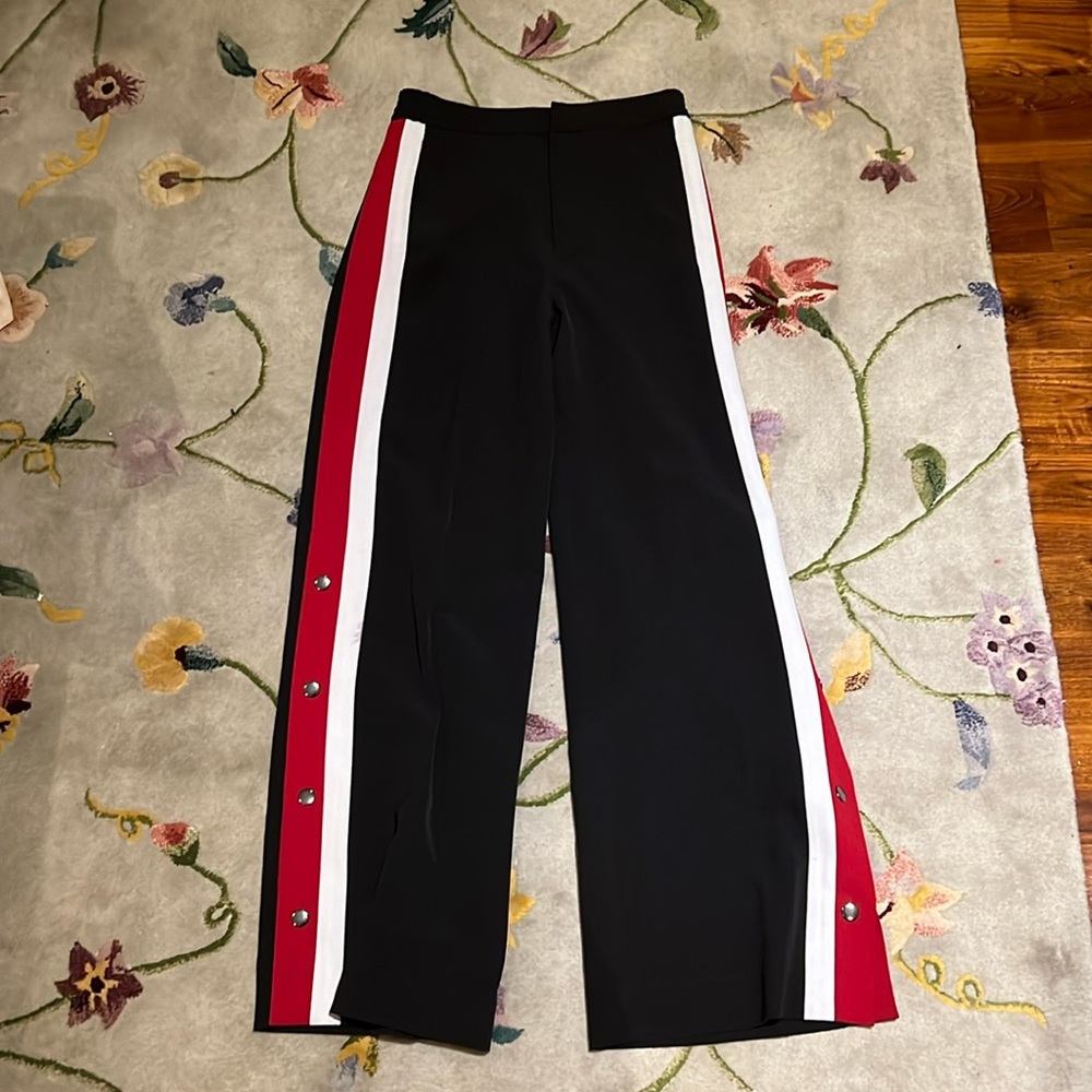 RACHEL ROY wide leg pant with side stripe buttons